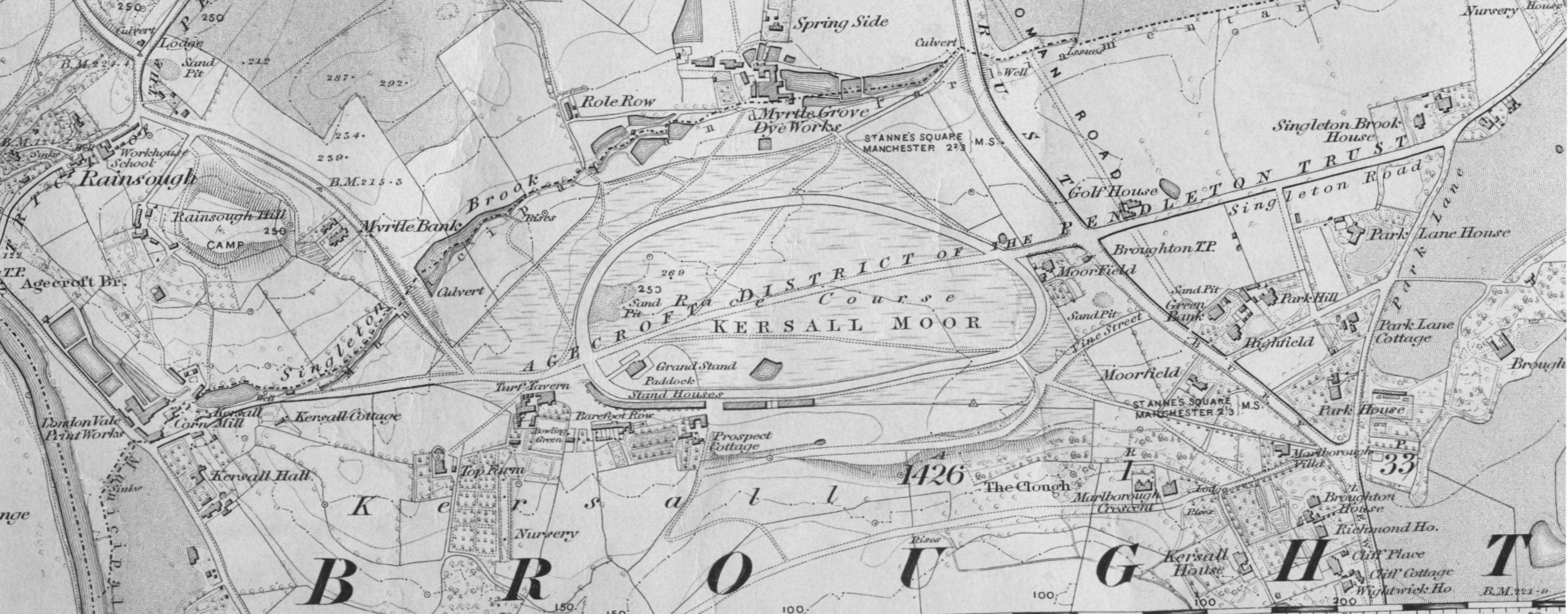 OLD ORDNANCE SURVEY MAP HEATON PARK 1907 MANCHESTER ROODEN LANE BURY OLD ROAD 